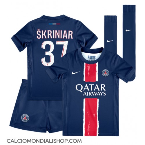 Maglie da calcio Paris Saint-Germain Milan Skriniar #37 Prima Maglia Bambino 2024-25 Manica Corta (+ Pantaloni corti)